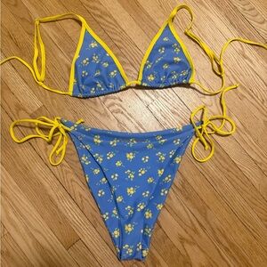Skatie Blue and Yellow Floral Bikini